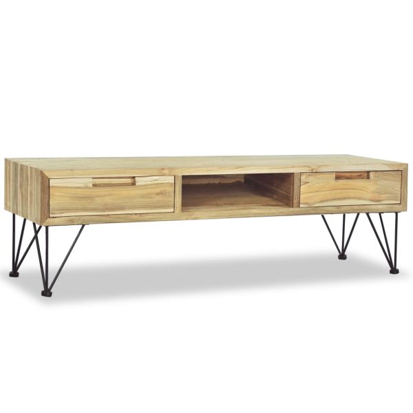 Móvel de TV 120x35x35 cm teca maciça