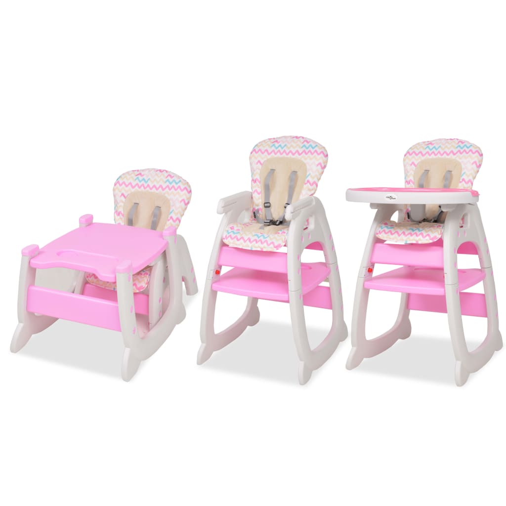 Cadeira de refeição conversível 3 em 1 com mesa rosa - Image 4