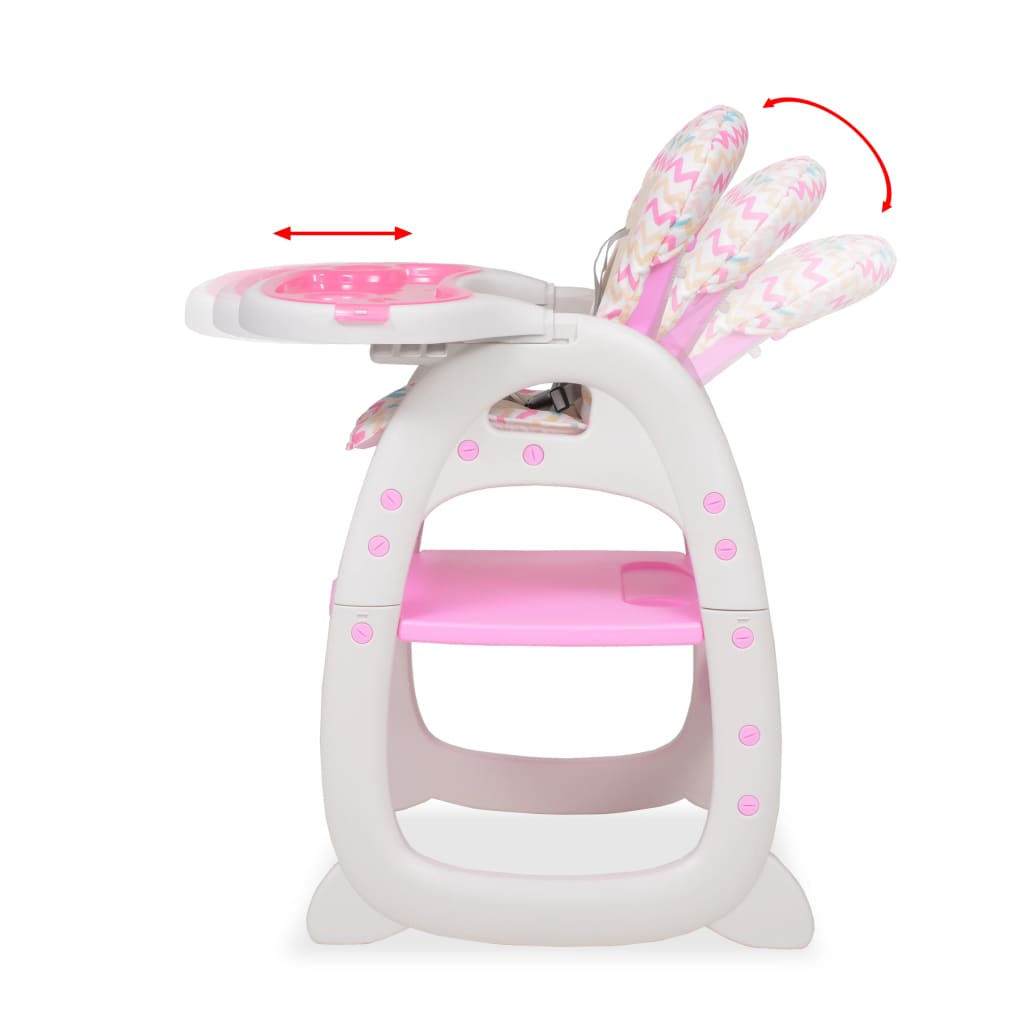 Cadeira de refeição conversível 3 em 1 com mesa rosa - Image 6