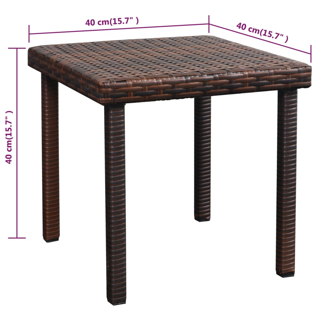 Espreguiçadeiras com mesa 2 pcs vime PE castanho - Image 11