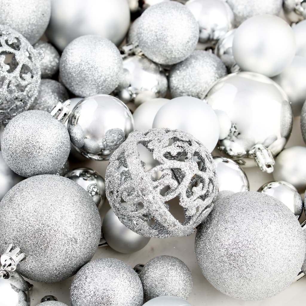 Conjunto de bolas de natal 100 pcs 3/4/6 cm prateado - Image 11