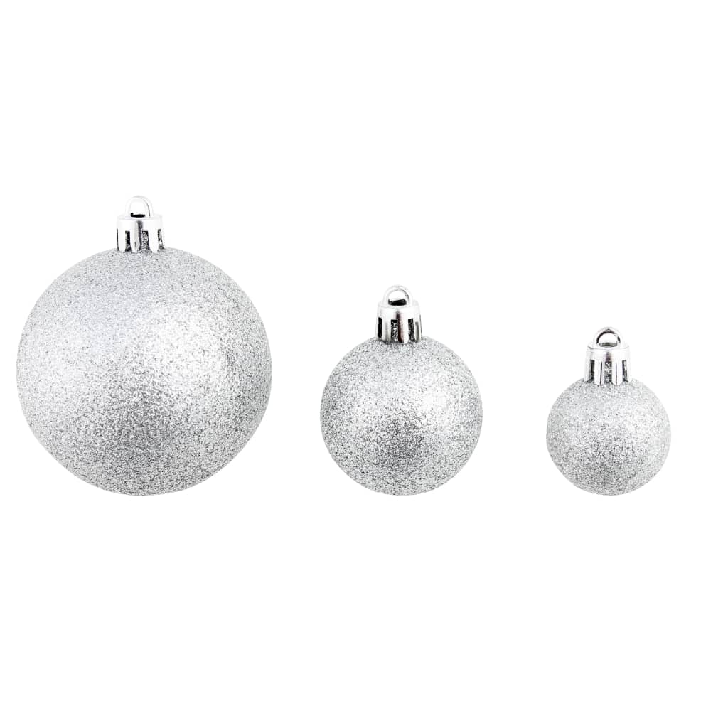 Conjunto de bolas de natal 100 pcs 3/4/6 cm prateado - Image 4