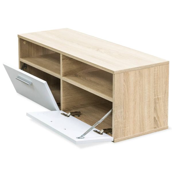 Móveis de TV 2 pcs aglomerado 95x35x36 cm cor carvalho e branco - Image 3