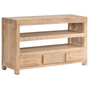 Móvel TV madeira de acácia maciça 90x30x55 cm castanho claro