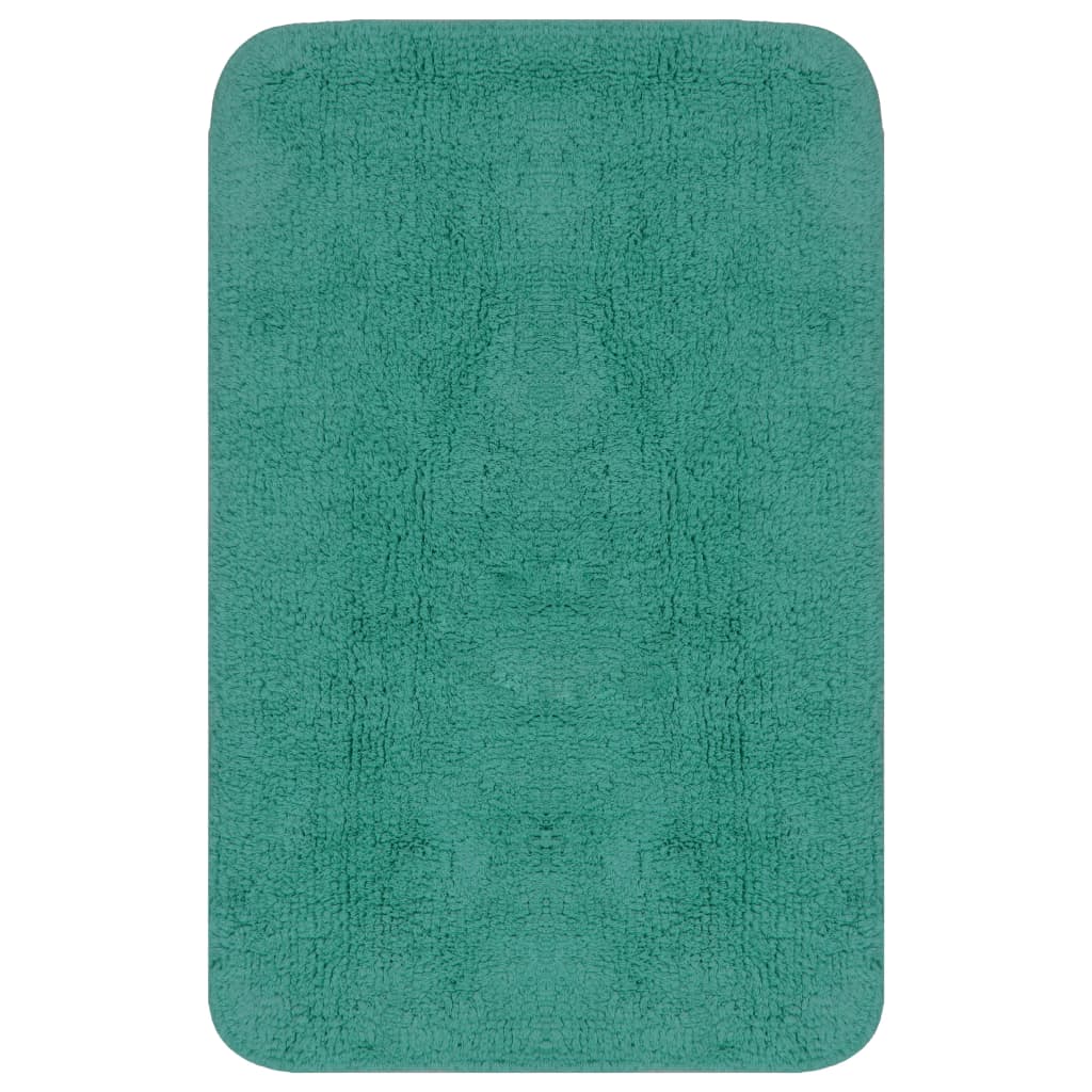 Conjunto tapetes de casa de banho 3 pcs tecido turquesa - Image 2