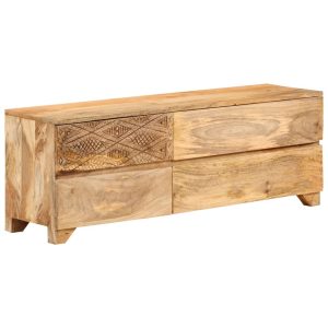 Móvel de TV em madeira de mangueira maciça 110x30x40 cm