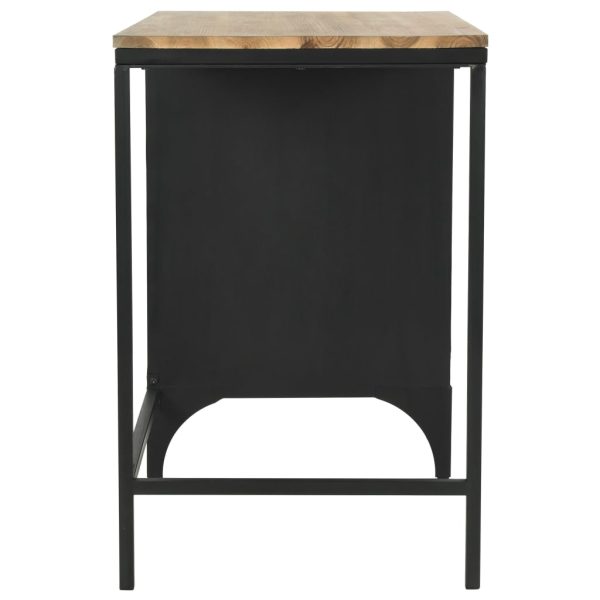 Secretária c/ um pedestal madeira abeto maciça aço 100x50x76cm - Image 5