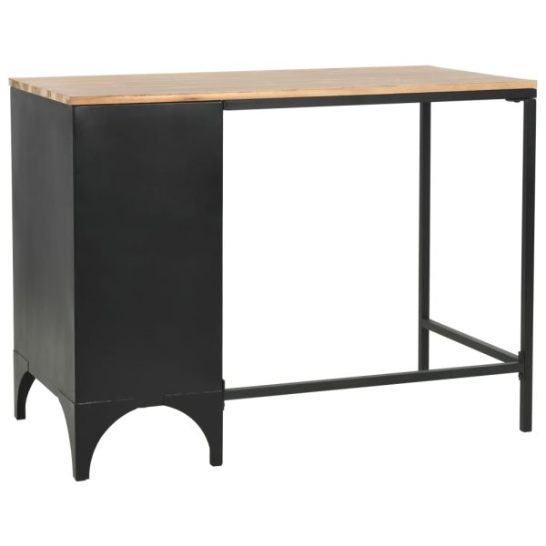 Secretária c/ um pedestal madeira abeto maciça aço 100x50x76cm - Image 6