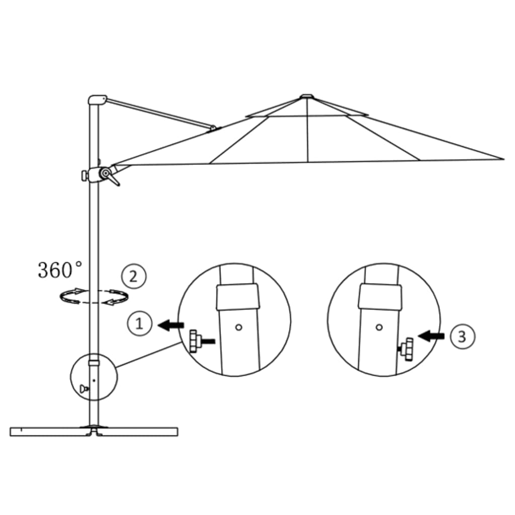 Guarda-sol cantilever com poste em alumínio 300 cm antracite - Image 7
