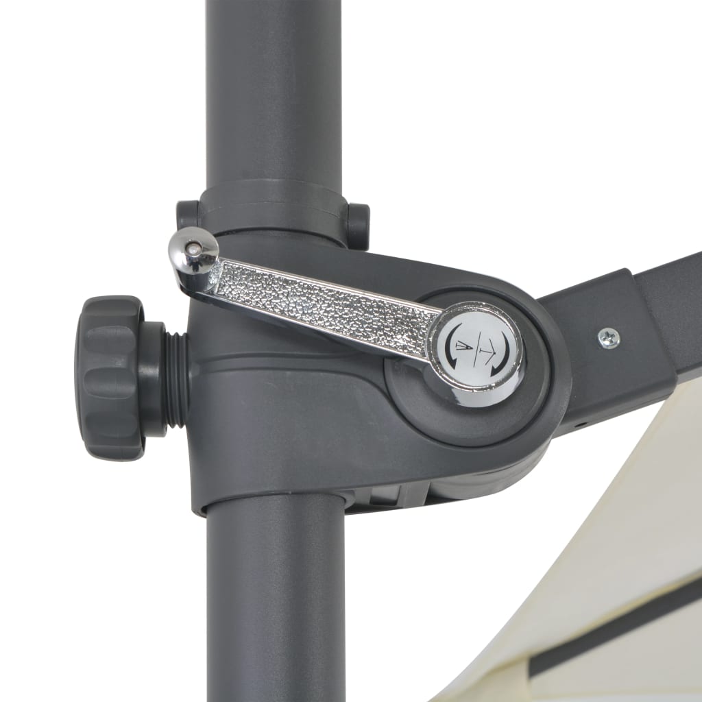 Guarda-sol cantilever com poste de aço 250x250 cm cor areia - Image 7