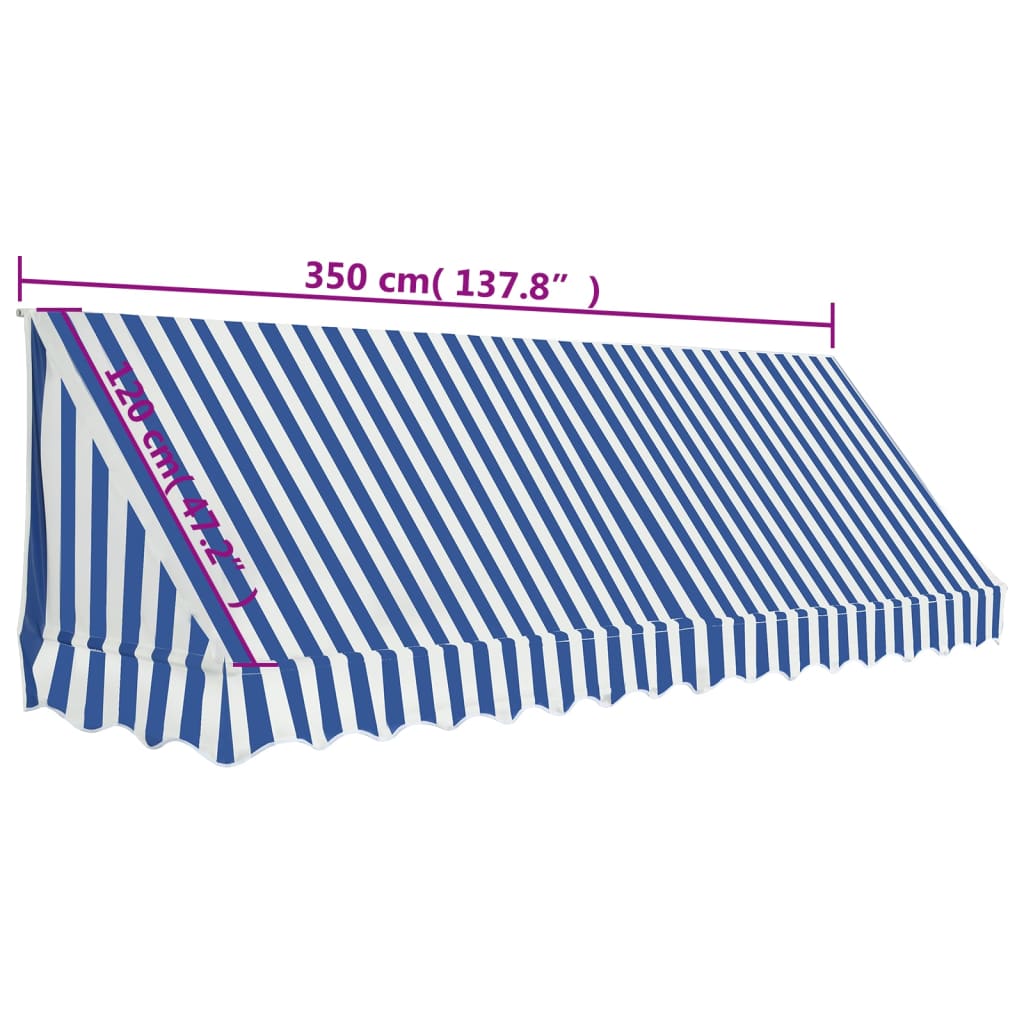 Toldo bistrô 350x120 cm azul e branco - Image 8