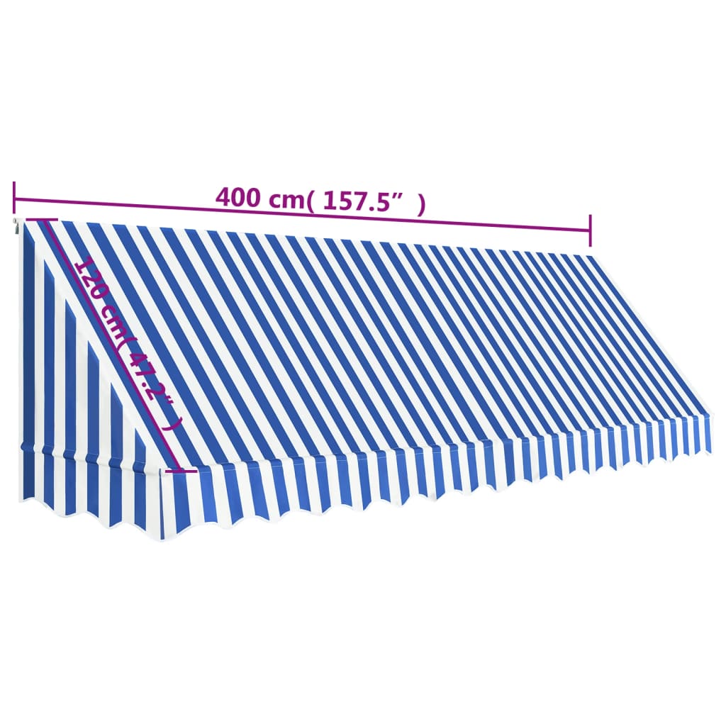 Toldo bistrô 400x120 cm azul e branco - Image 8