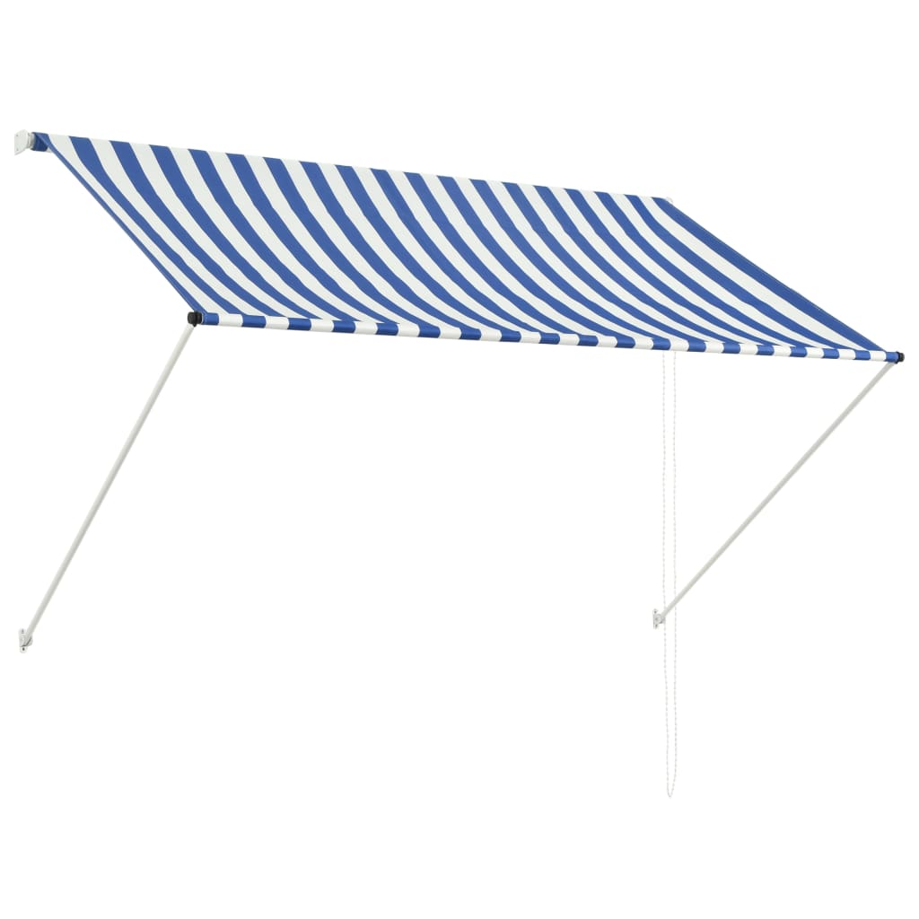Toldo retrátil 200x150 cm azul e branco - Image 2