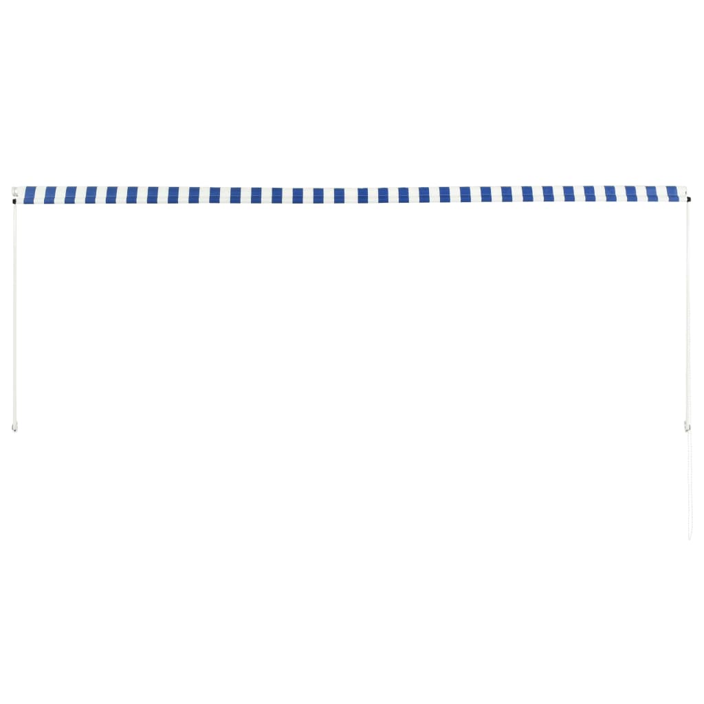 Toldo retrátil 350x150 cm azul e branco - Image 4