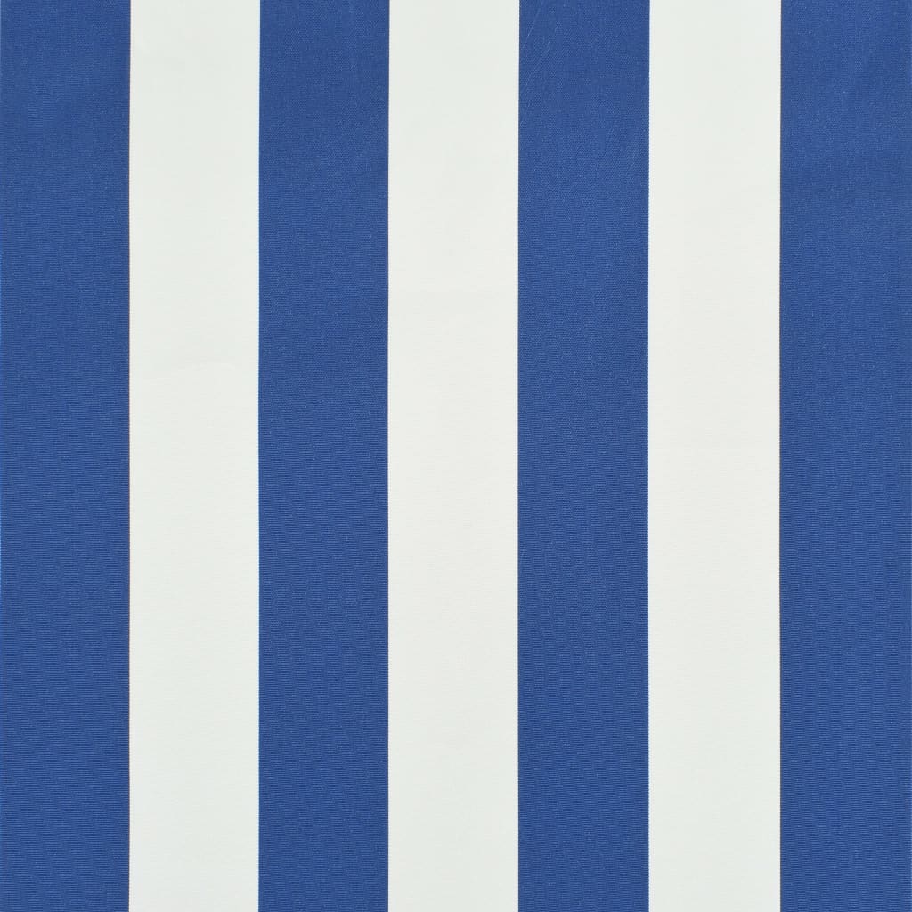 Toldo retrátil 400x150 cm azul e branco - Image 6