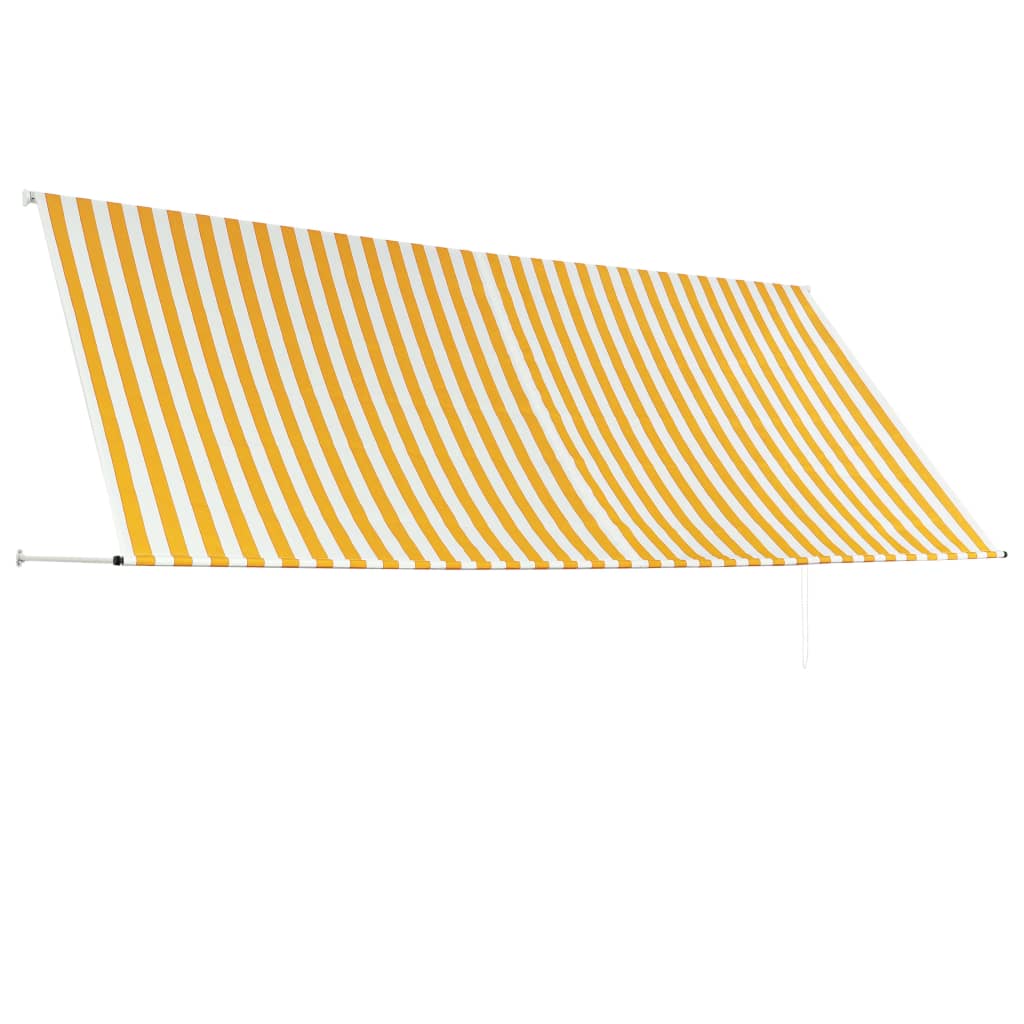Toldo retrátil 350x150 cm amarelo e branco - Image 3