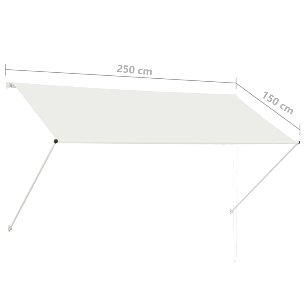 Toldo retrátil 250x150 cm creme - Image 8