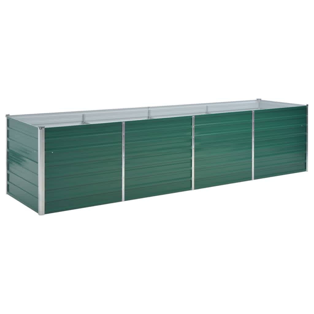 Canteiro elevado de jardim aço galvanizado 320x80x77cm verde - Image 2