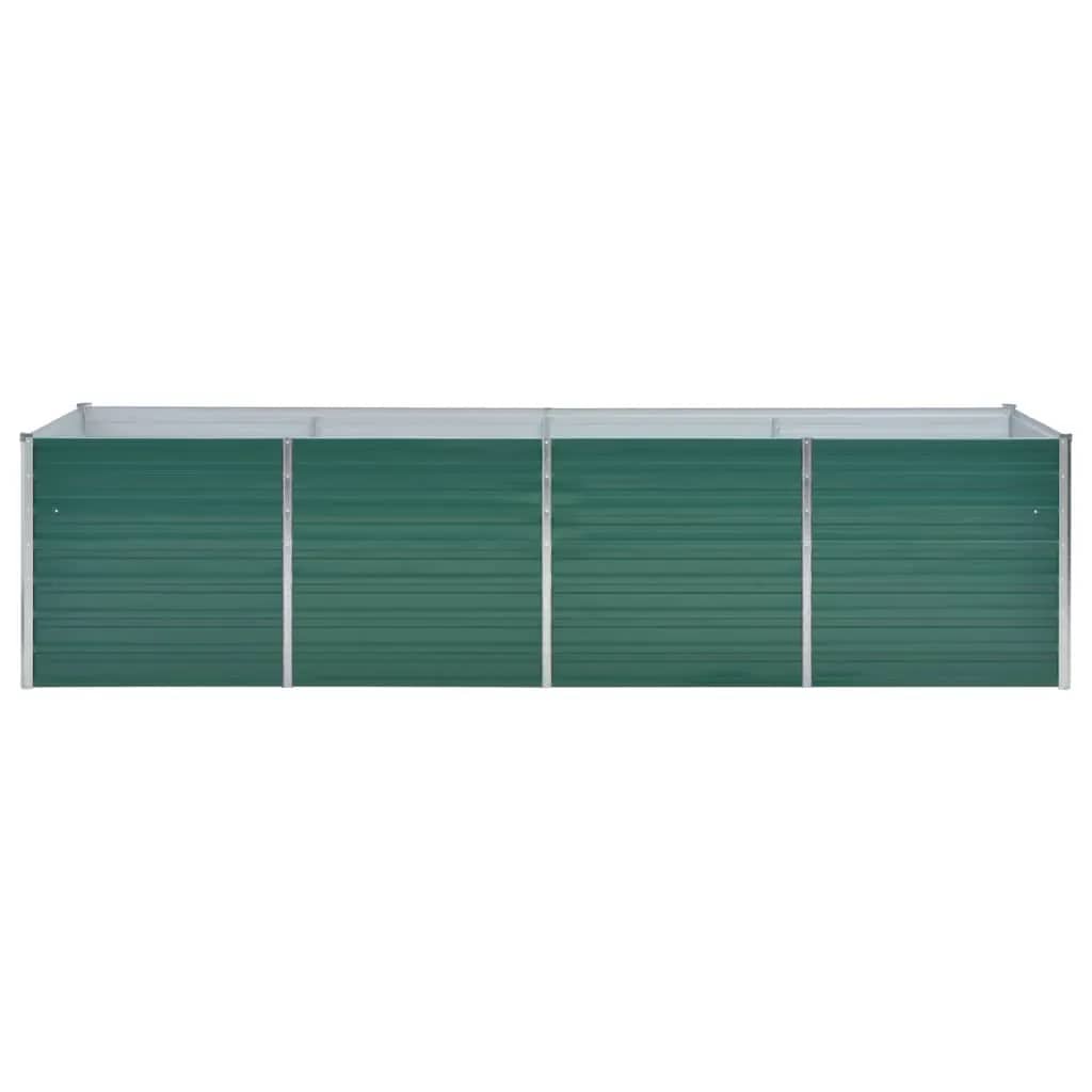 Canteiro elevado de jardim aço galvanizado 320x80x77cm verde - Image 3