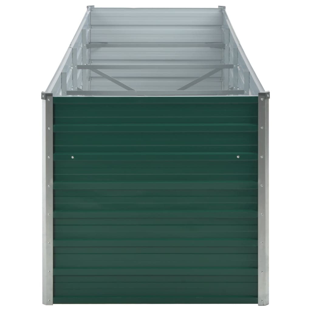 Canteiro elevado de jardim aço galvanizado 320x80x77cm verde - Image 4