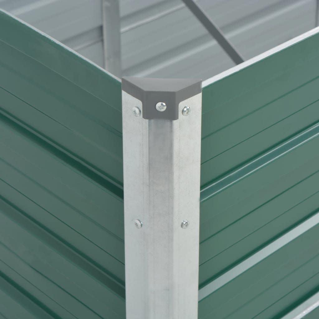 Canteiro elevado de jardim aço galvanizado 320x80x77cm verde - Image 5