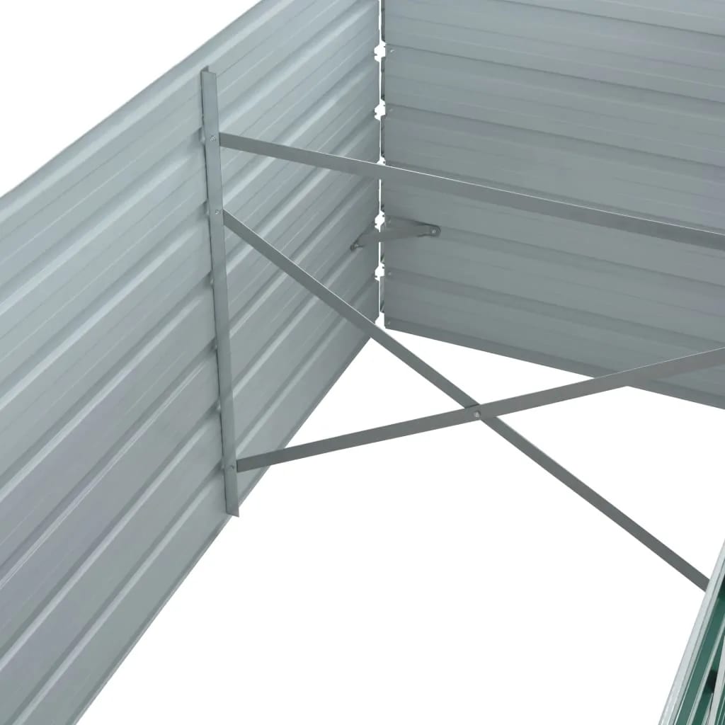 Canteiro elevado de jardim aço galvanizado 320x80x77cm verde - Image 6