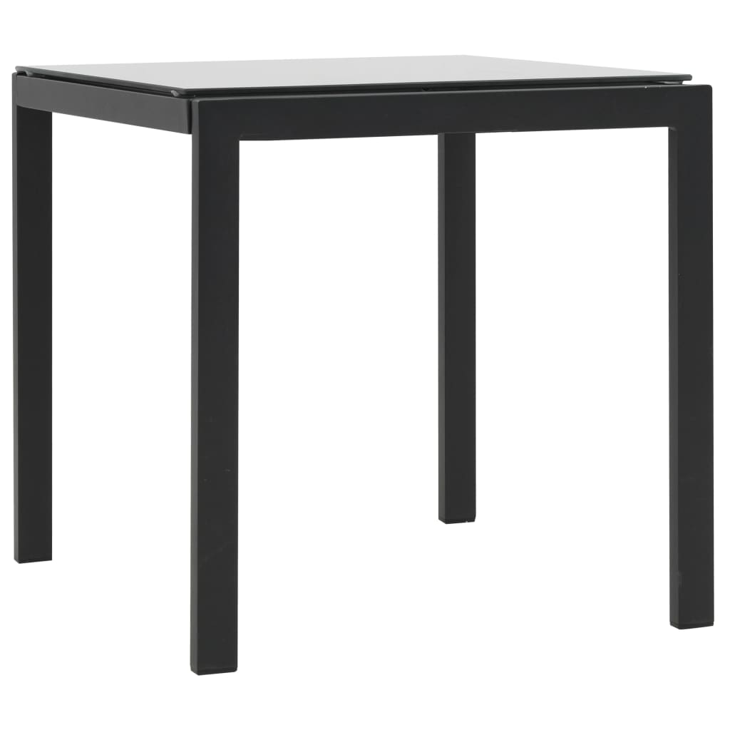 Espreguiçadeiras com mesa 2 pcs vime PE e textilene preto - Image 3