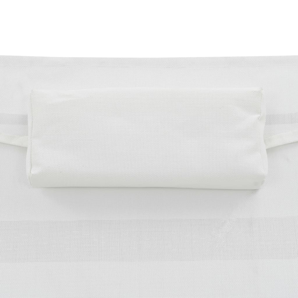 Espreguiçadeiras com mesa 2 pcs vime PE e textilene preto - Image 8