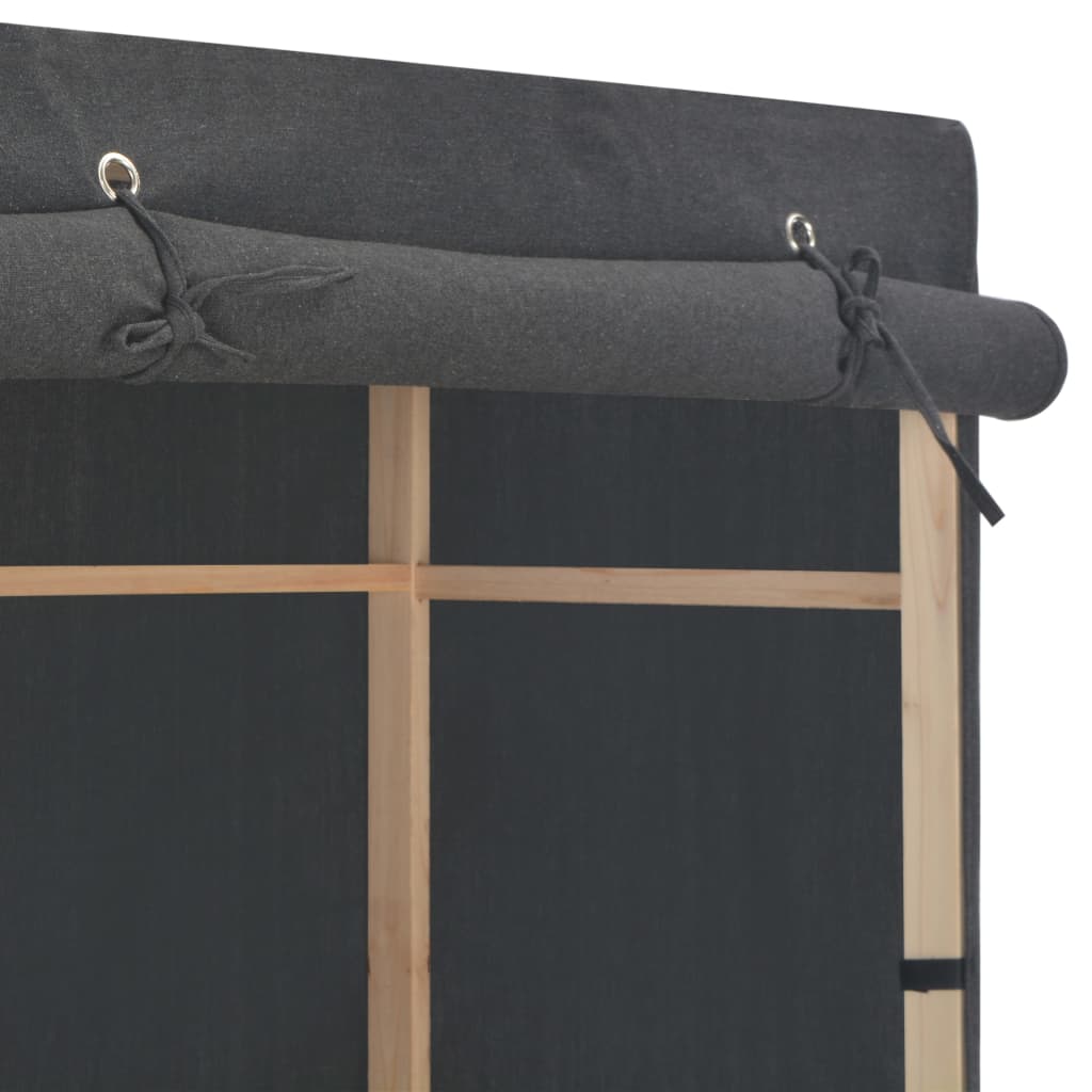 Roupeiro com 3 prateleiras 110x40x170 cm tecido cinzento - Image 4