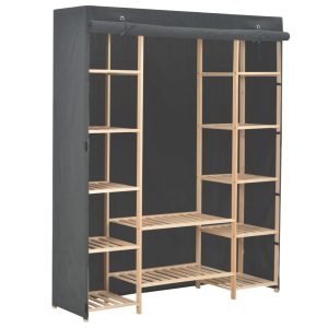 Roupeiro 135x40x170 cm tecido cinzento