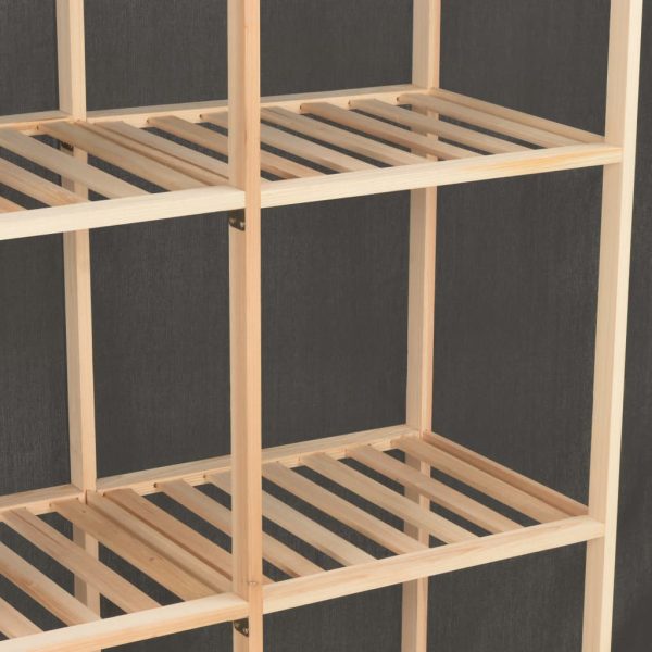 Roupeiro 173x40x170 cm tecido cinzento - Image 5