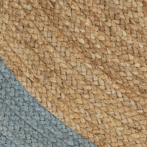 Tapete artesanal em juta com rebordo verde azeitona 150 cm - Image 4
