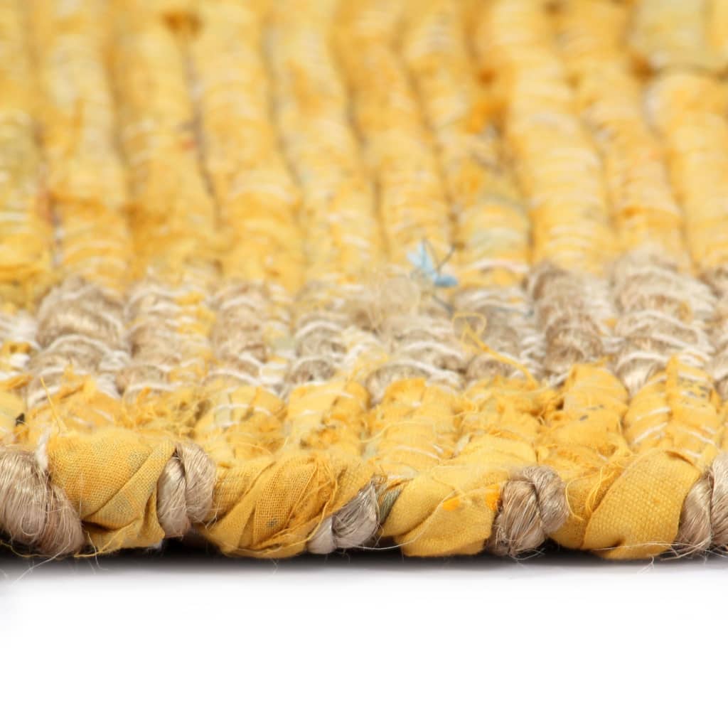 Tapete artesanal em juta amarelo 160x230 cm - Image 4