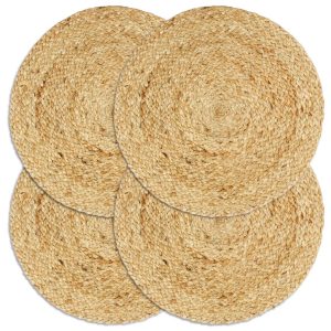Individuais de mesa 4 pcs em juta liso 38 cm redondo natural