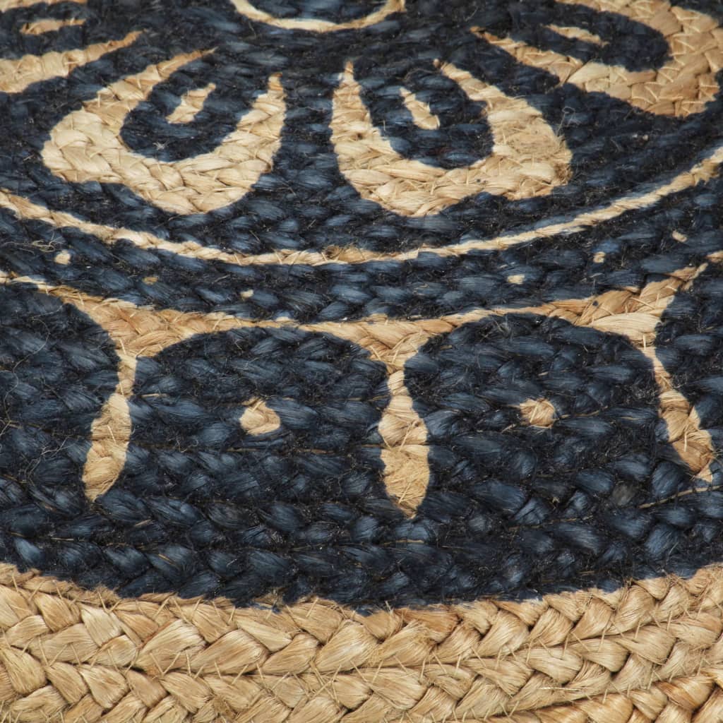 Pufe artesanal 45x30 cm juta azul - Image 3
