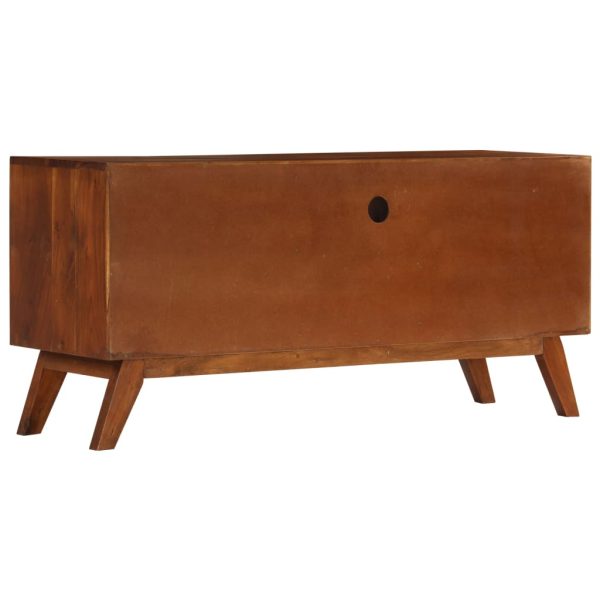Móvel de TV c/ 3 gavetas 110x35x50 cm madeira de acácia maciça - Image 4