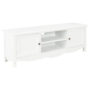 Móvel de TV 120x30x40 cm madeira branco