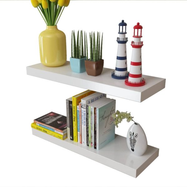 Prateleiras de parede 4 pcs branco 60 cm - Image 2