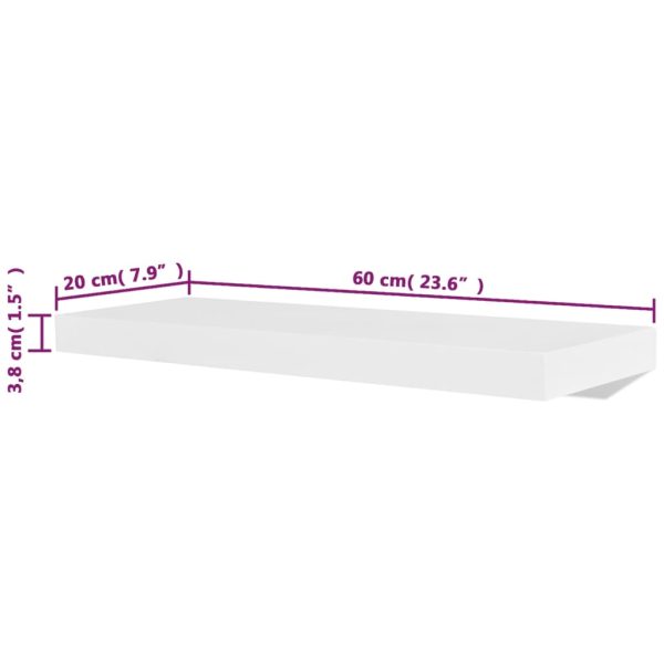 Prateleiras de parede 4 pcs branco 60 cm - Image 4