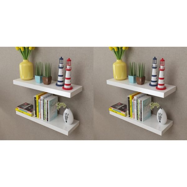 Prateleiras de parede 4 pcs branco 60 cm