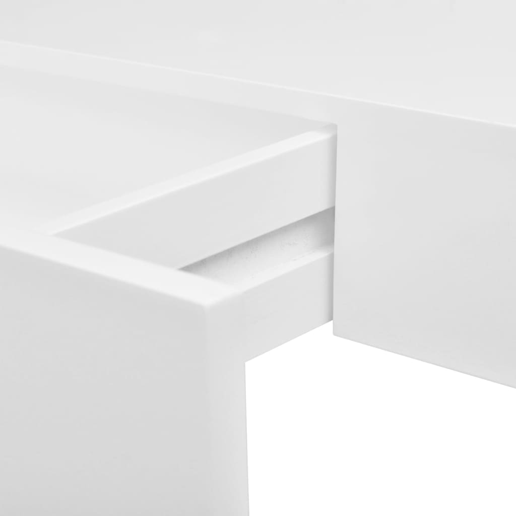 Prateleiras de parede suspensas com gavetas 2 pcs branco 48 cm - Image 4