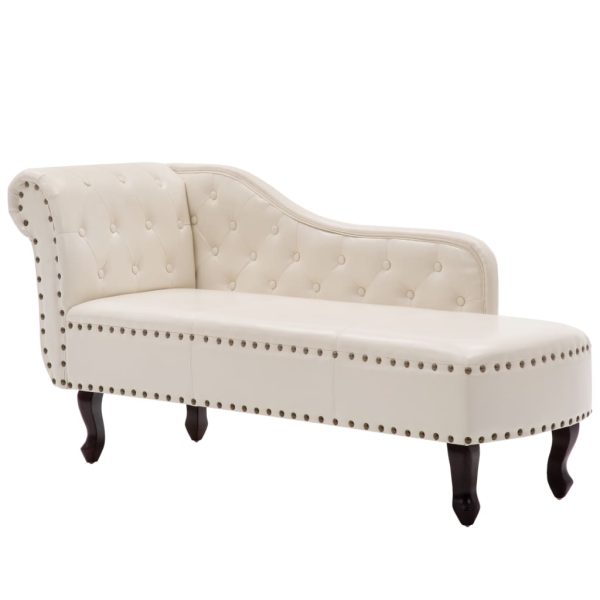 Chaise longue couro artificial branco nata - Image 2