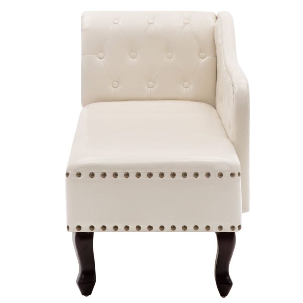 Chaise longue couro artificial branco nata - Image 3