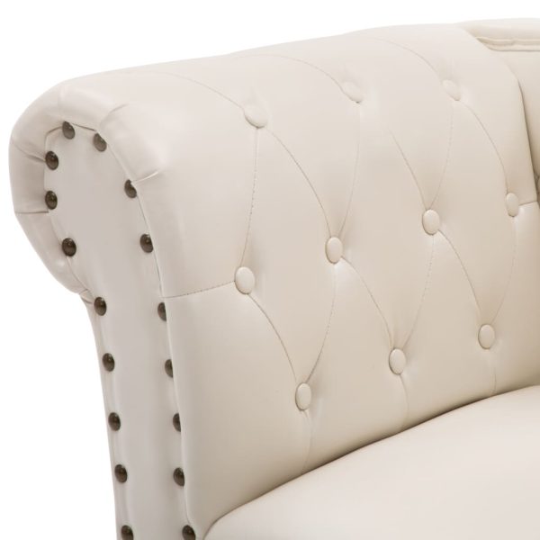 Chaise longue couro artificial branco nata - Image 4