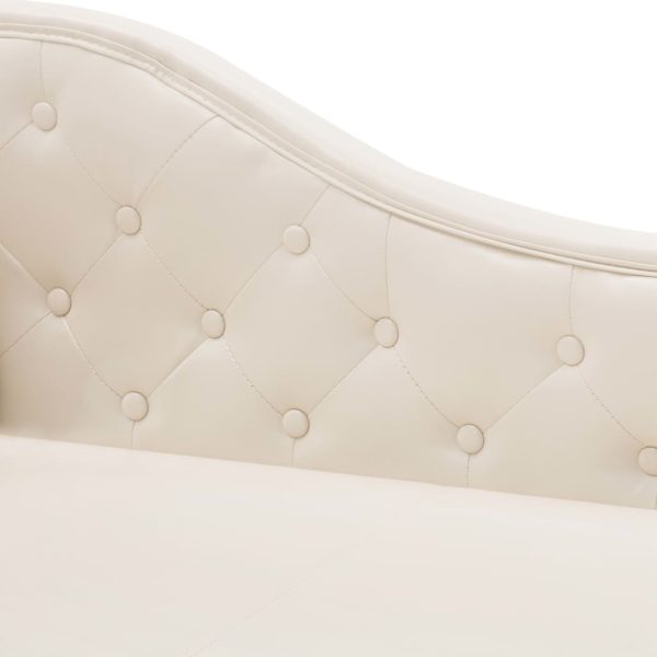 Chaise longue couro artificial branco nata - Image 5