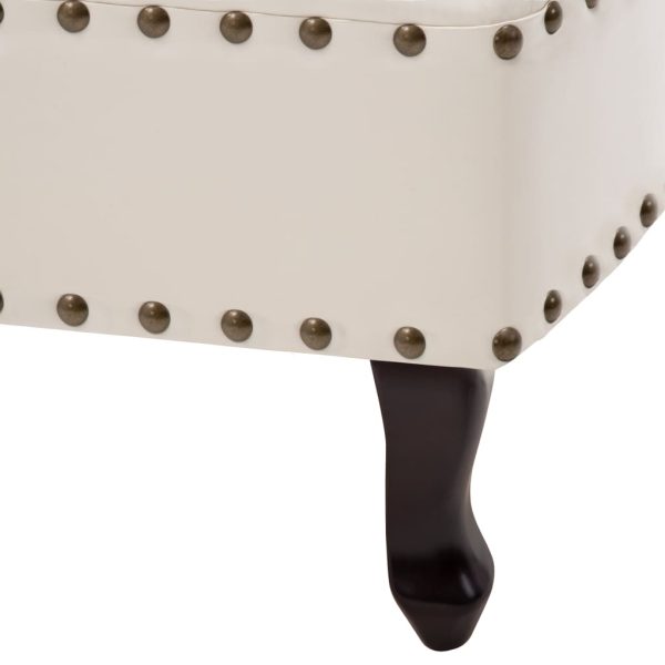 Chaise longue couro artificial branco nata - Image 6