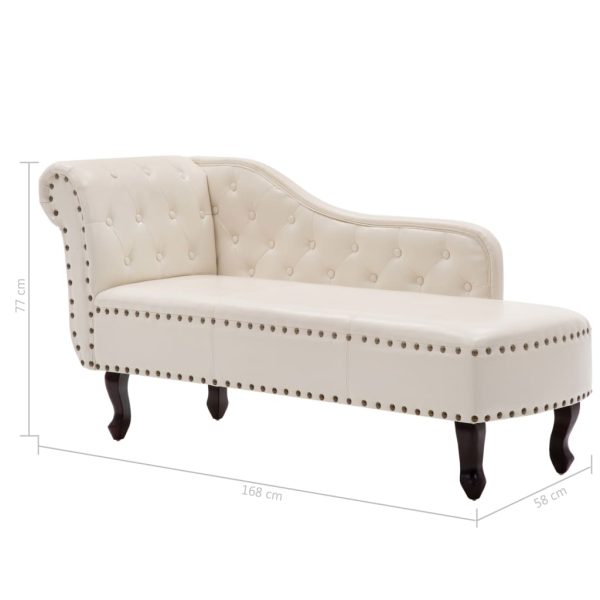 Chaise longue couro artificial branco nata - Image 7