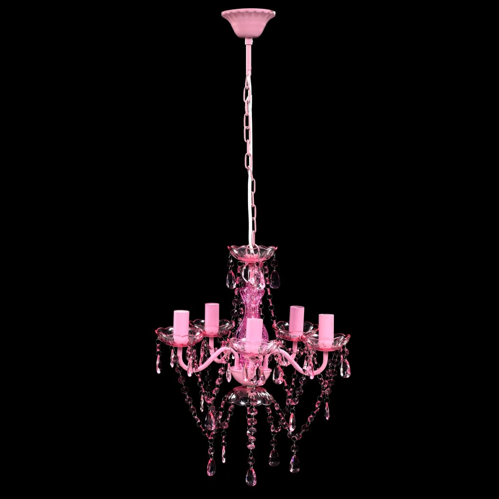 Lustre cor-de-rosa com 5 lâmpadas - Image 2
