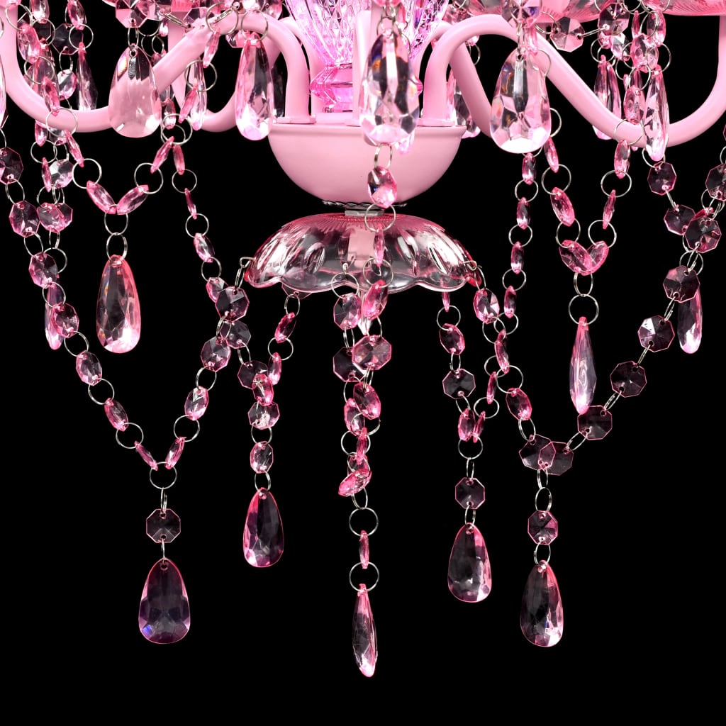 Lustre cor-de-rosa com 5 lâmpadas - Image 5