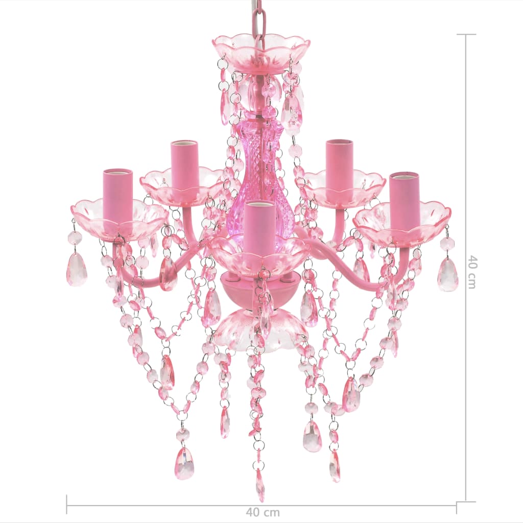 Lustre cor-de-rosa com 5 lâmpadas - Image 9